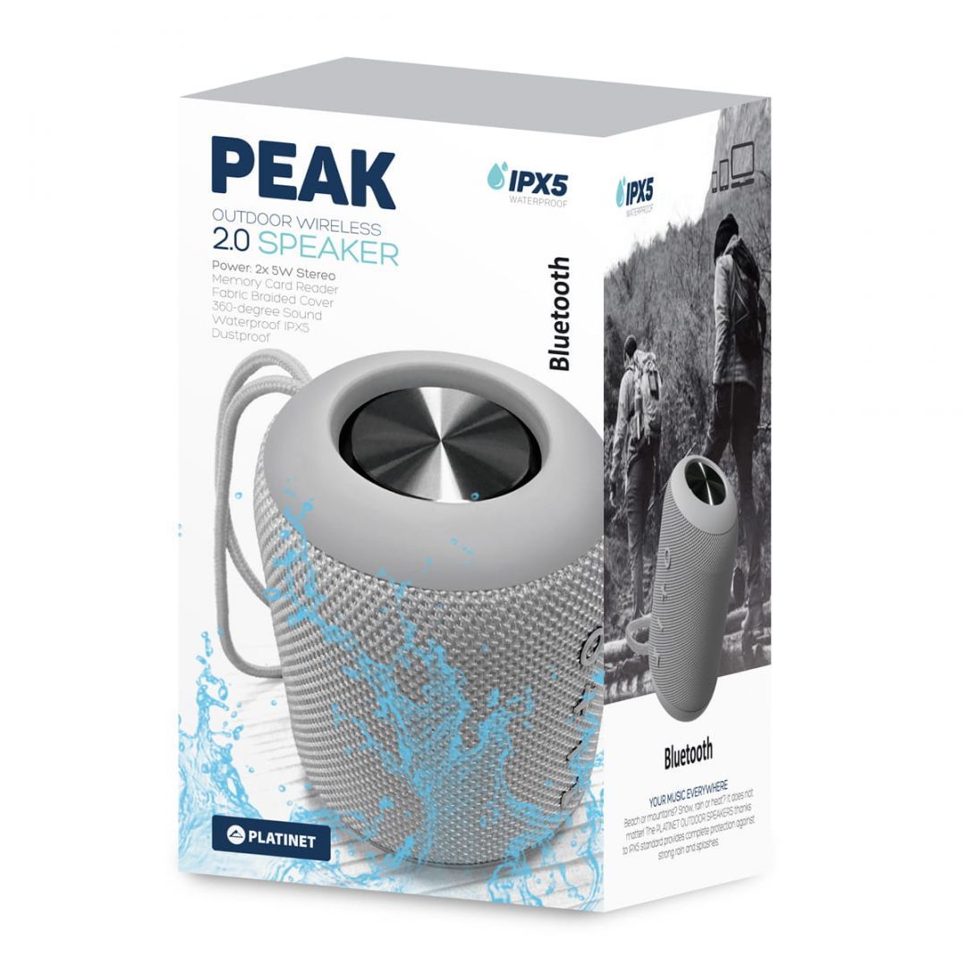 Platinet PMG13G Peak Waterproof Bluetooth Speaker Gray