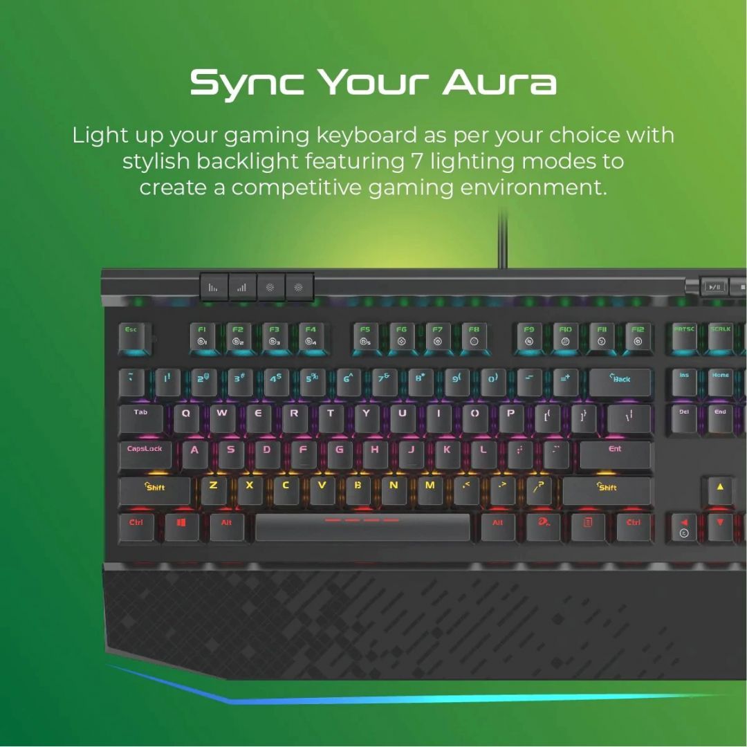 VERTUX Tungsten Hyper Action Mechanical Gaming Keyboard Black US