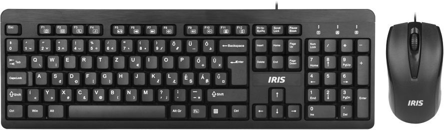 IRIS C-13 USB billentyűzet + egér Black HU