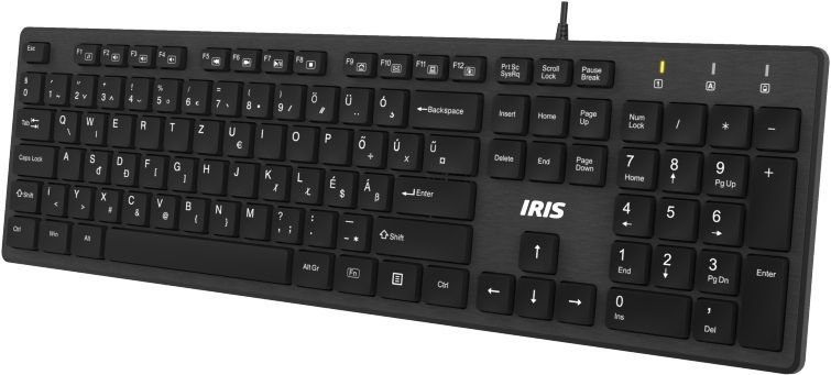 IRIS B-23 USB Slim billentyűzet Black HU