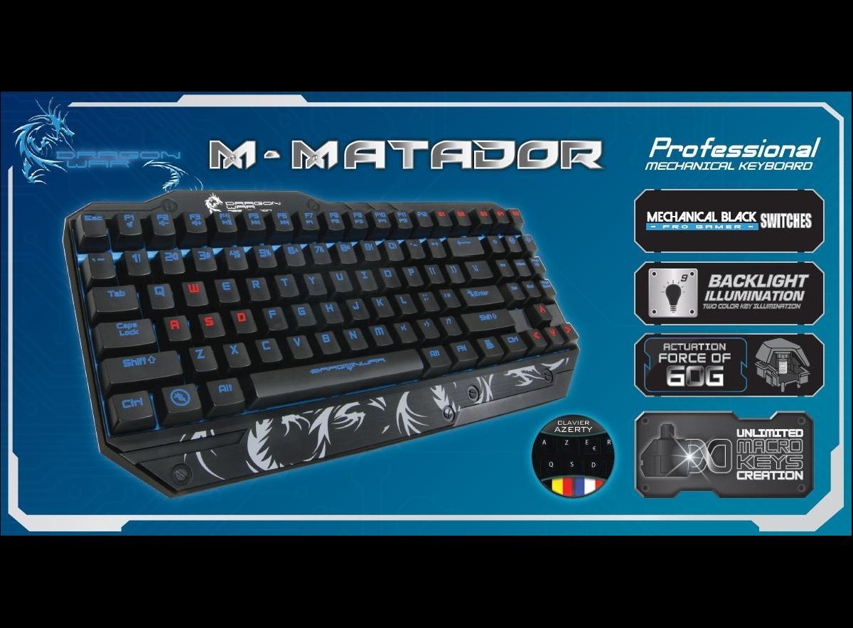 Dragon War M-Matador Mechanical Gamer billentyűzet Black US