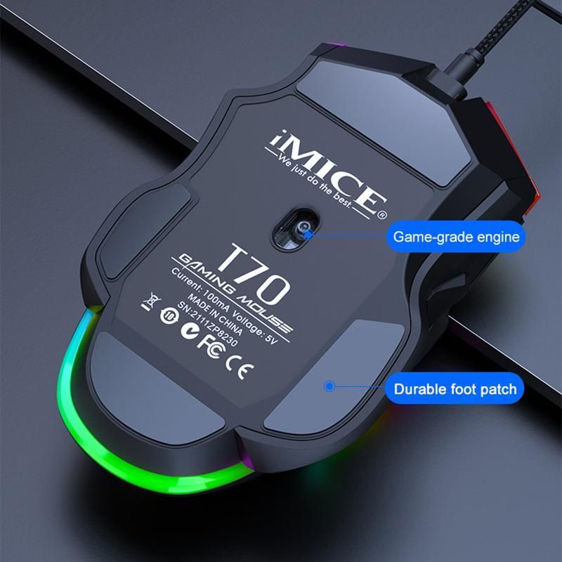 iMICE T70 RGB Gaming Mouse Black