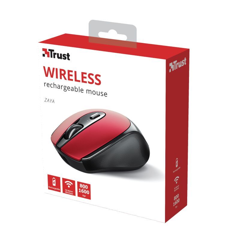 Trust Zaya Rechargeable Wireless mouse Red