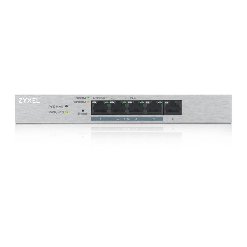 ZyXEL GS1200-5HPV2 5port Gigabit LAN (60W) PoE web menedzselhető asztali switch
