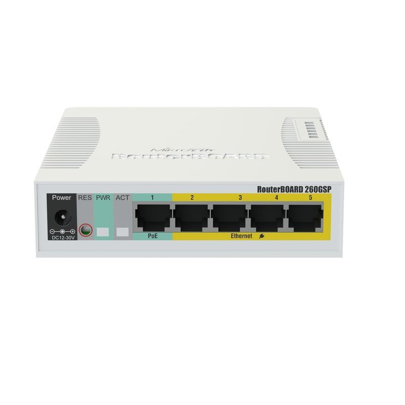 Mikrotik RouterBoard RB260GSP/CSS106-1G-4P-1S 5port GbE 1xGbE SFP PoE switch