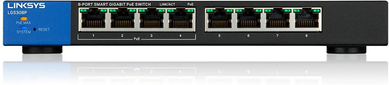 Linksys LGS310MPC 8-Port Managed Gigabit PoE+ Switch with 2 1G SFP Uplinks 110W