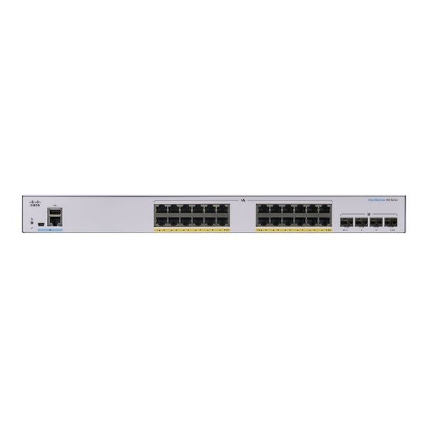 Cisco CBS350-24P-4G 24x GbE PoE+ LAN 4x SFP port L3 menedzselhet? PoE+ switch