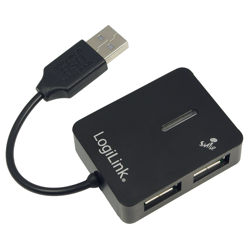 Logilink Smile USB 2.0 hub 4-port Black