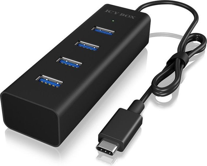 Raidsonic IcyBox 4-port Hub with USB Type-C Interface Black