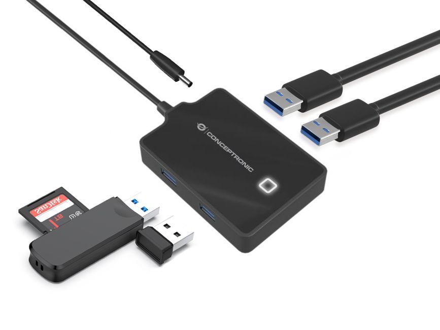 Conceptronic 4-Port USB 3.0 HUB Black