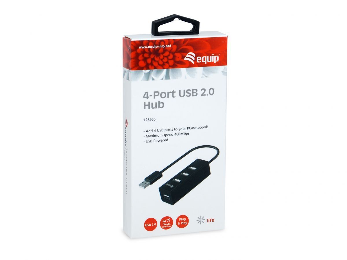 EQuip 4-Port USB 2.0 Hub Black