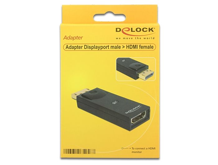 DeLock Adapter Displayport 1.1 male > HDMI female Black