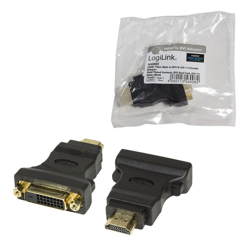 Logilink DVI-D (Dual Link) - HDMI Adapter Black