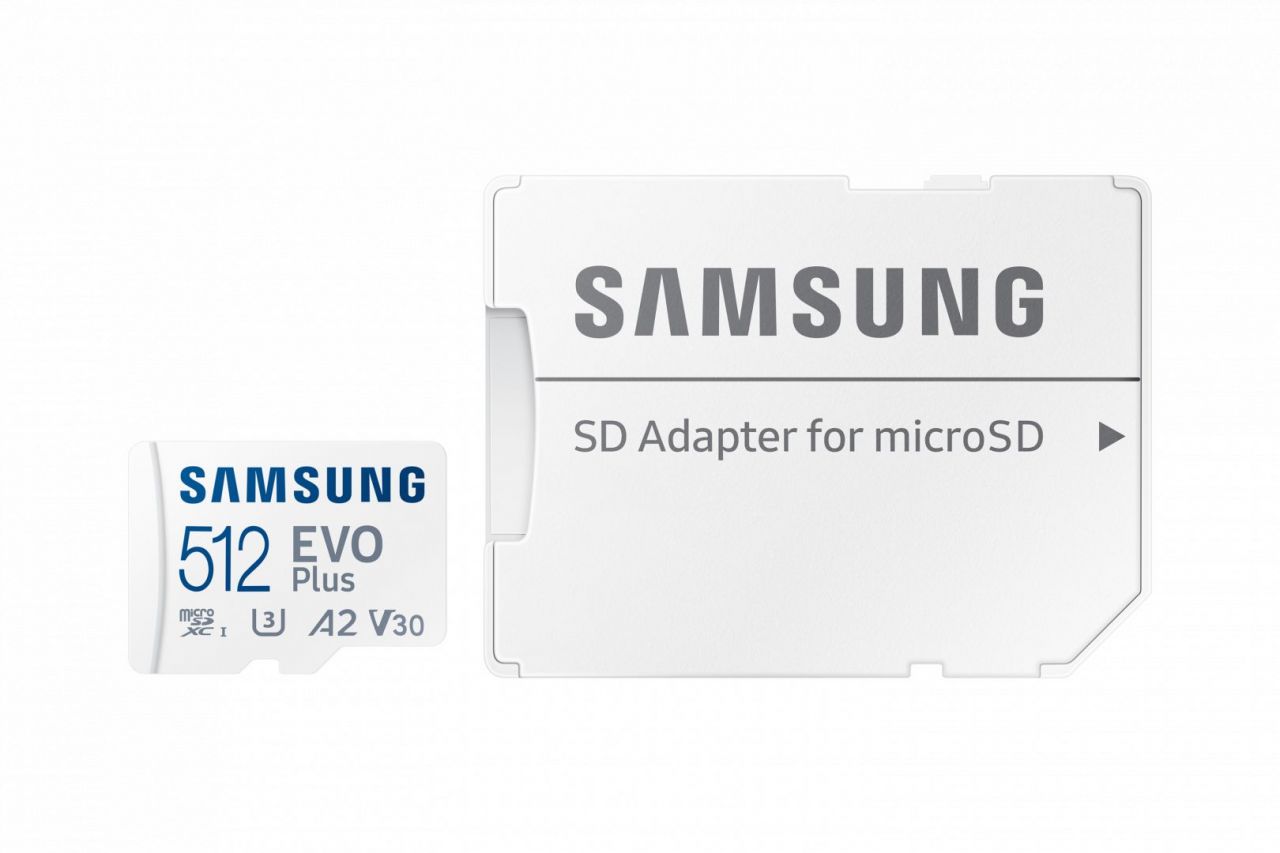 Samsung 512GB microSDXC EVO Plus Class10 U3 A2 V30 + adapterrel