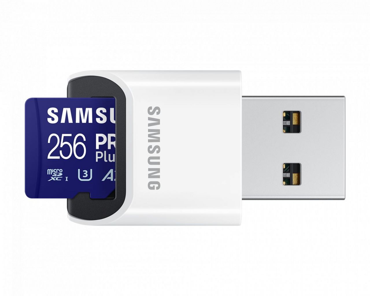 Samsung 256GB microSDXC Pro Plus Class10 U3 A2 V30 + USB adapterrel