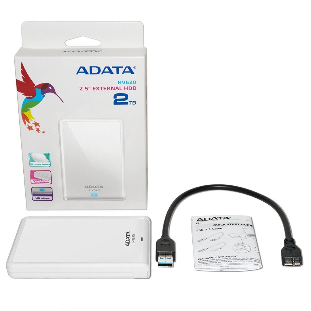 A-Data 2TB 2,5" USB3.1 HV620S White