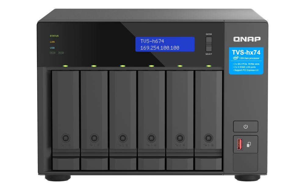 QNAP NAS TVS-H674-i3-16G (16GB) (6xHDD + 2xM.2 SSD)