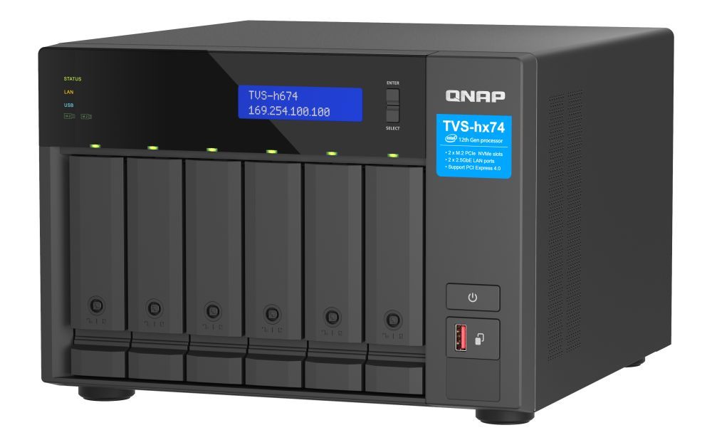 QNAP NAS TVS-H674-i3-16G (16GB) (6xHDD + 2xM.2 SSD)