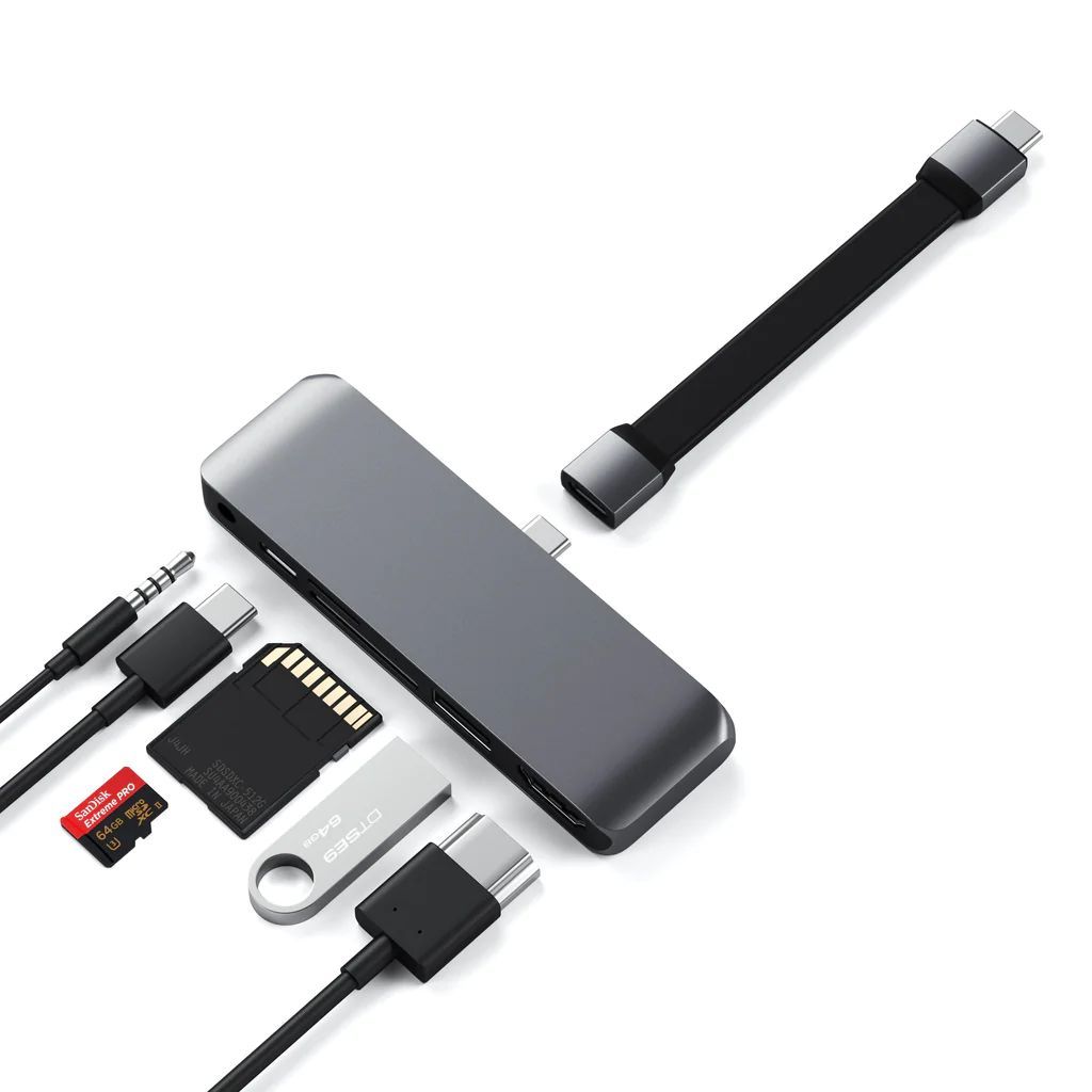Satechi USB-C Mobile Pro HUB SD Grey