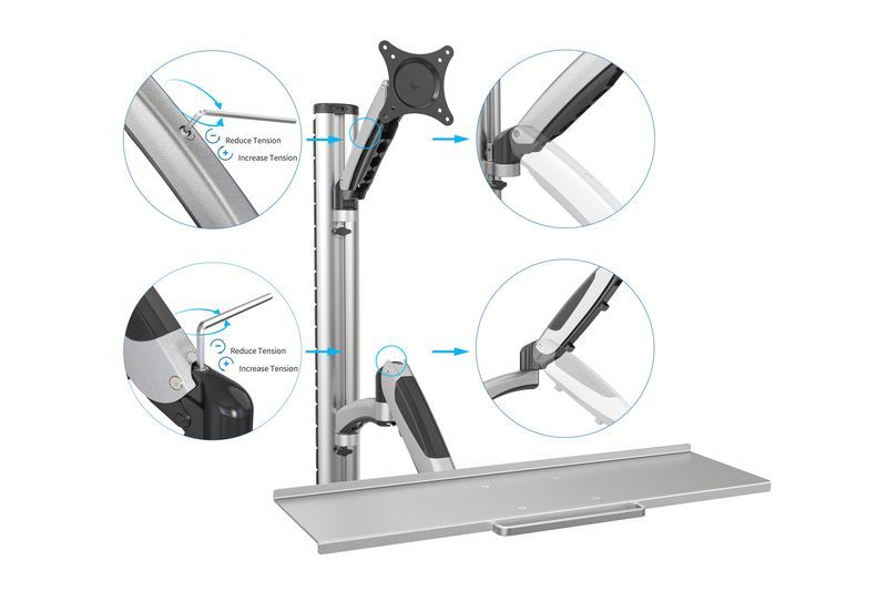 Digitus DA-90354 Flexible Wall Mount For Workspaces Grey