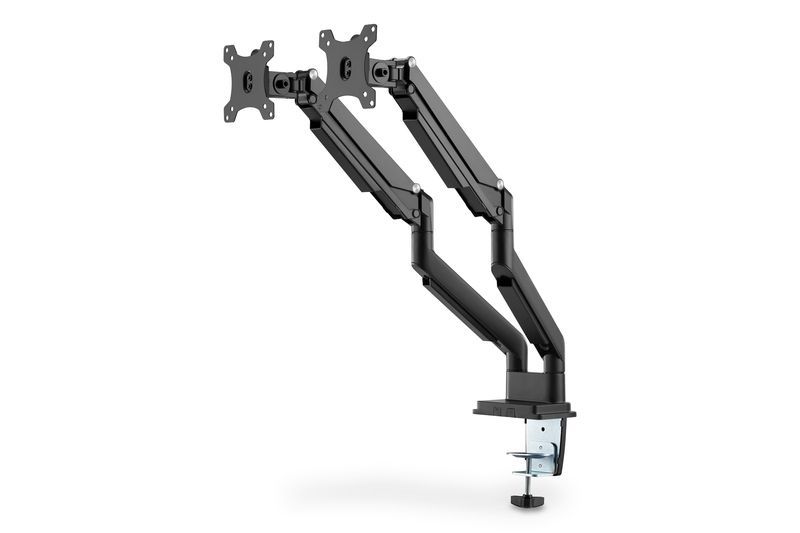 Digitus DA-90395 Universal Dual Monitor Mount With Gas Spring And Clamp Mount Black