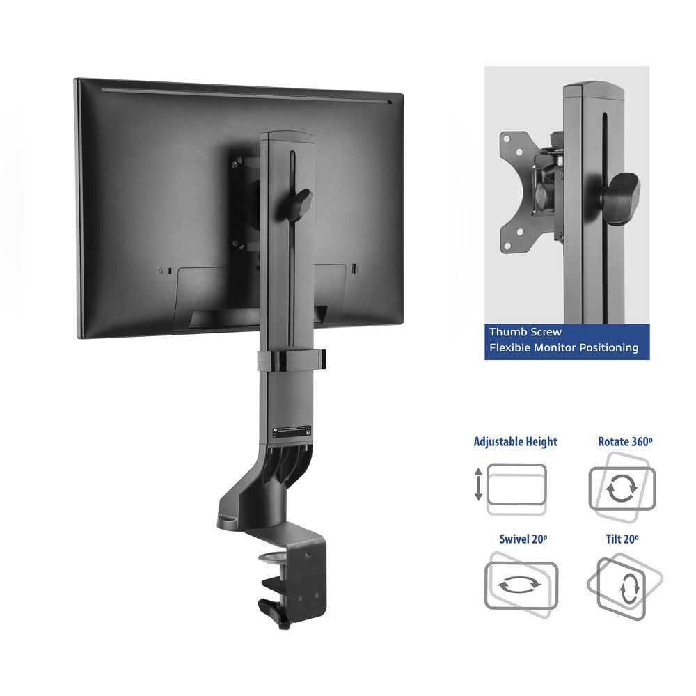 ACT AC8321 Single Monitor Arm Office Quick Height Adjustment 10"-35" Black ACT AC8321 Single Monitor Arm Office Quick Height Adjustment 10"-35" Black