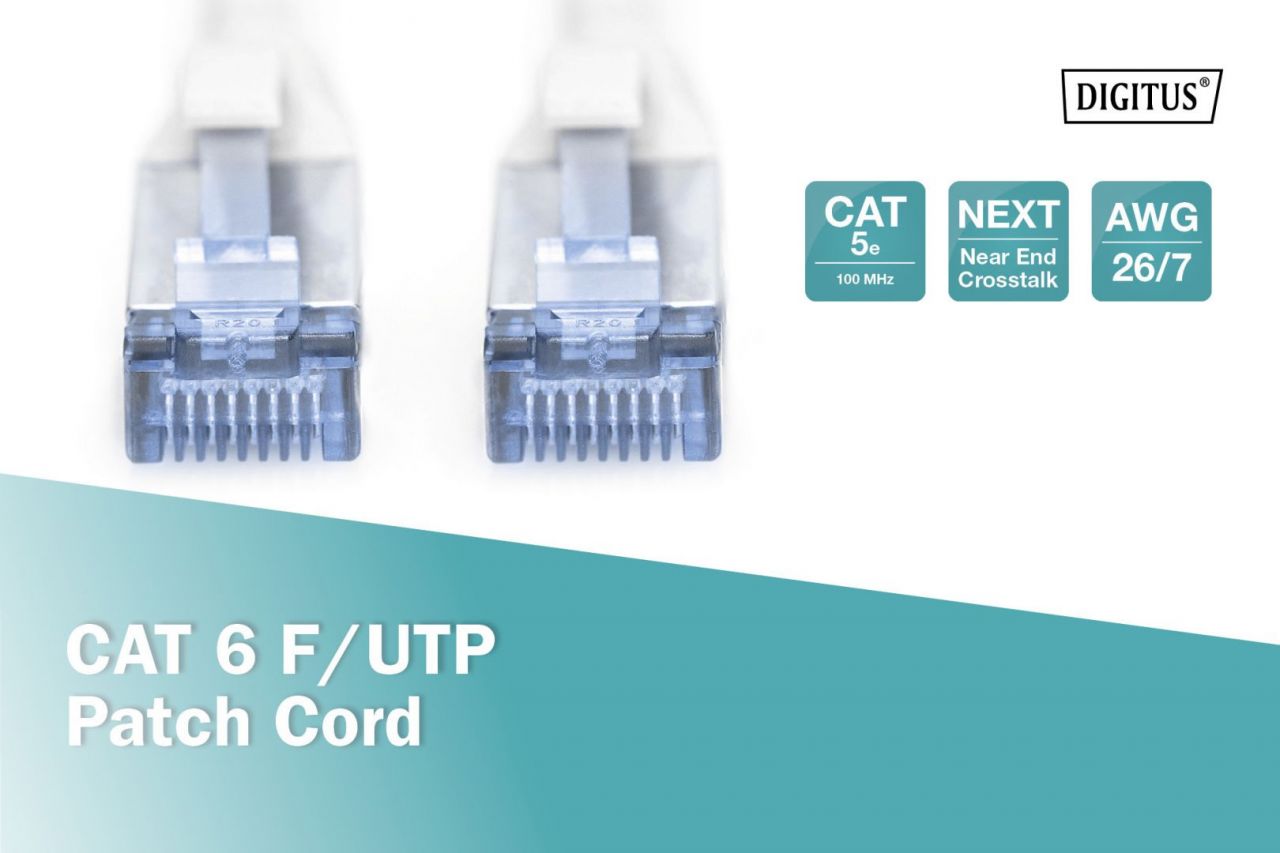 Digitus CAT5e F-UTP Patch Cable 0,5m Grey