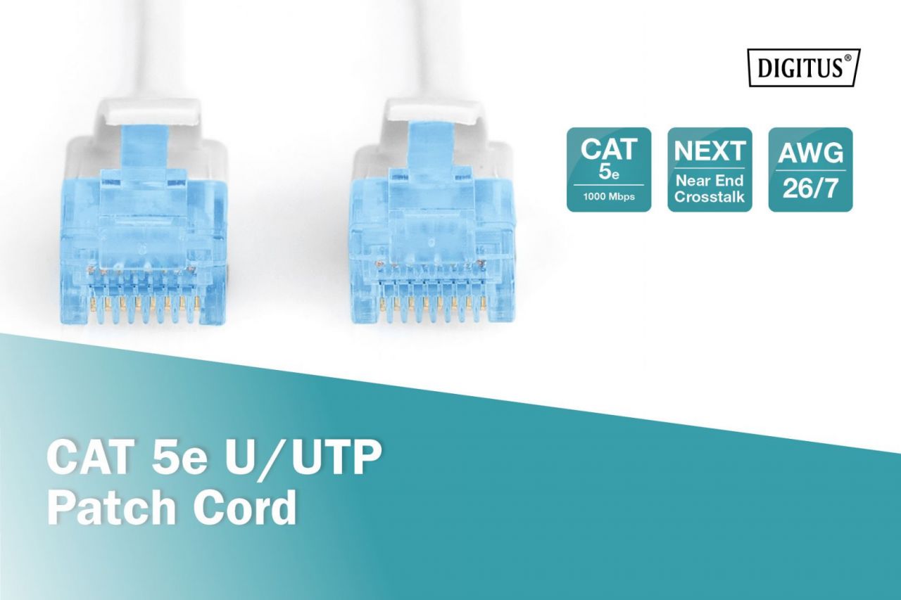 Digitus CAT5e U-UTP Patch Cable 1m White