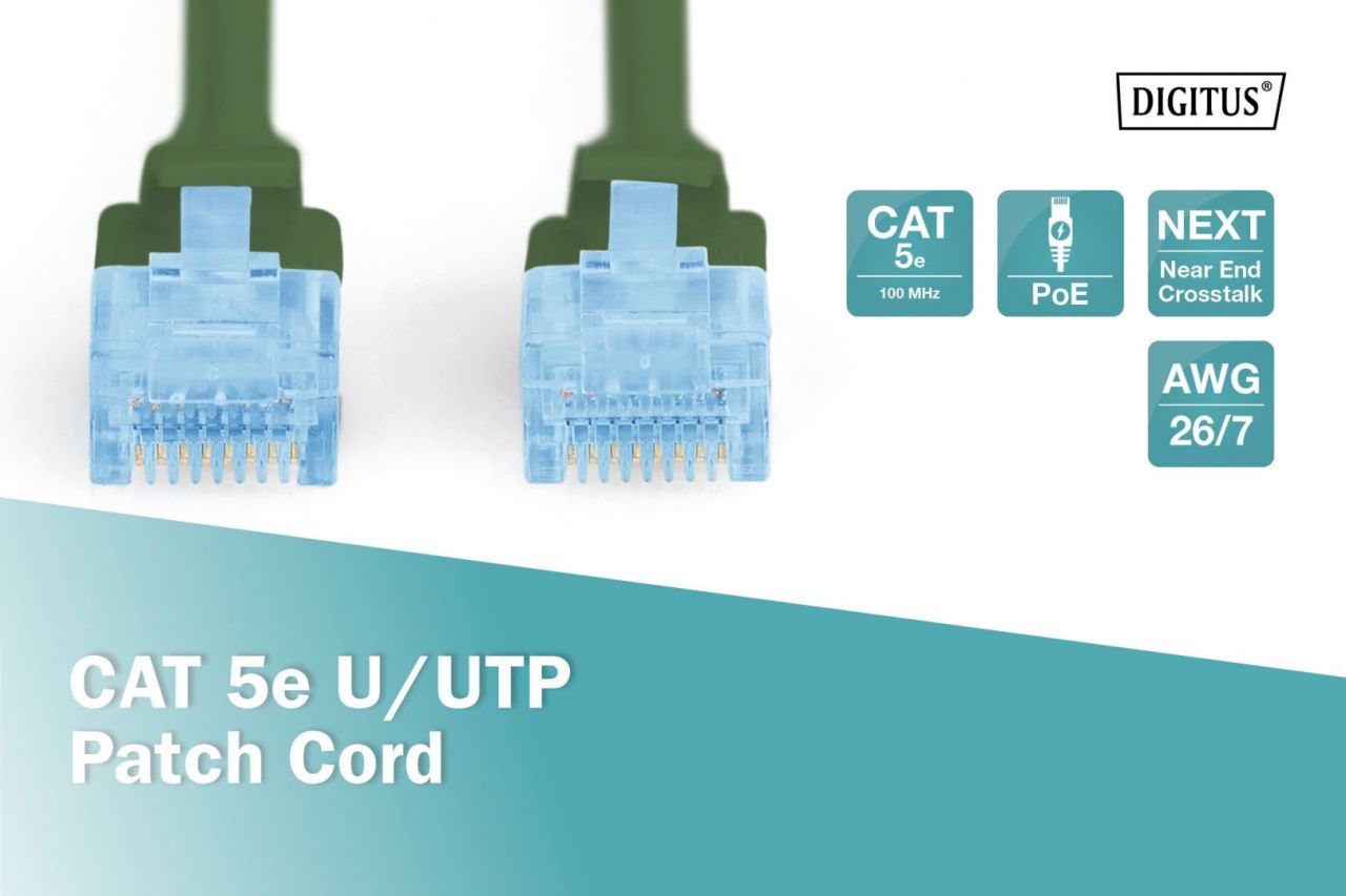 Digitus CAT5e U-UTP Patch Cable 0,5m Green