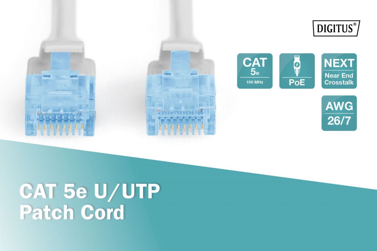Digitus CAT5e U-UTP Patch Cable 1m Grey