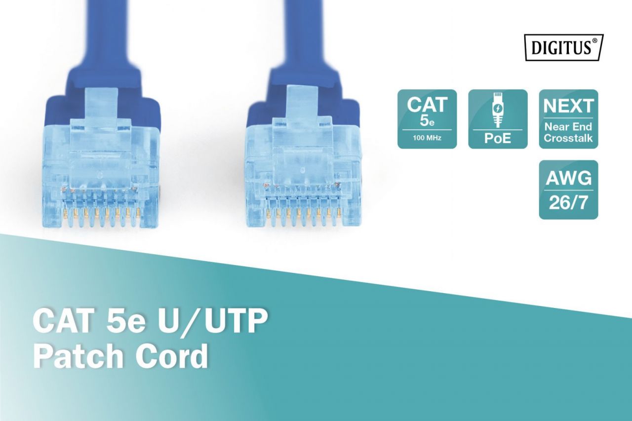 Digitus CAT5e U-UTP Patch Cable 1m Blue