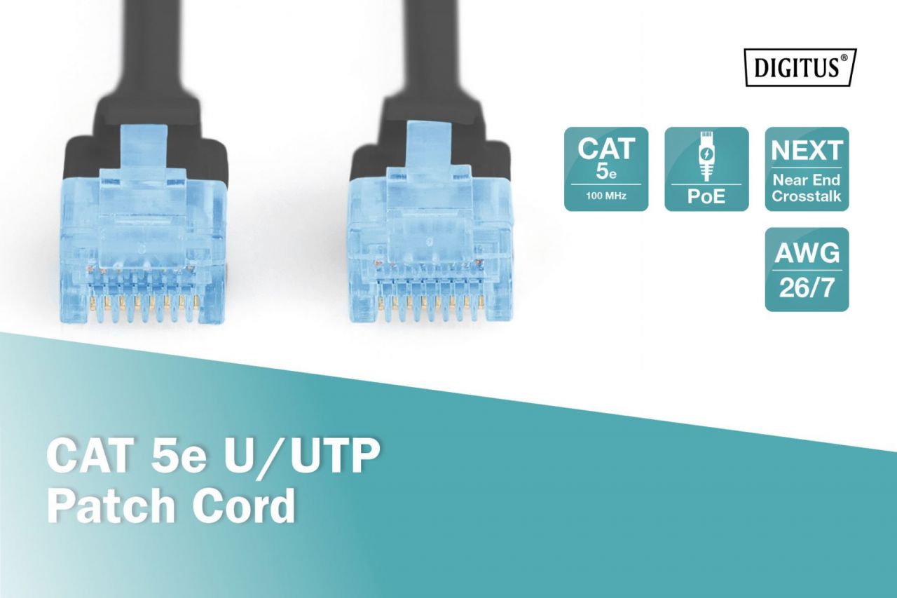 Digitus CAT5e U-UTP Patch Cable 10m Black