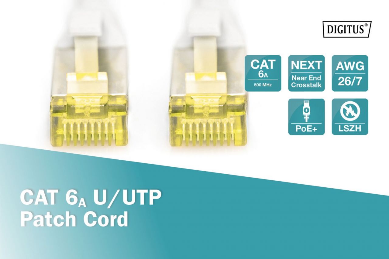Digitus CAT6A U-UTP Patch Cable 1m Grey