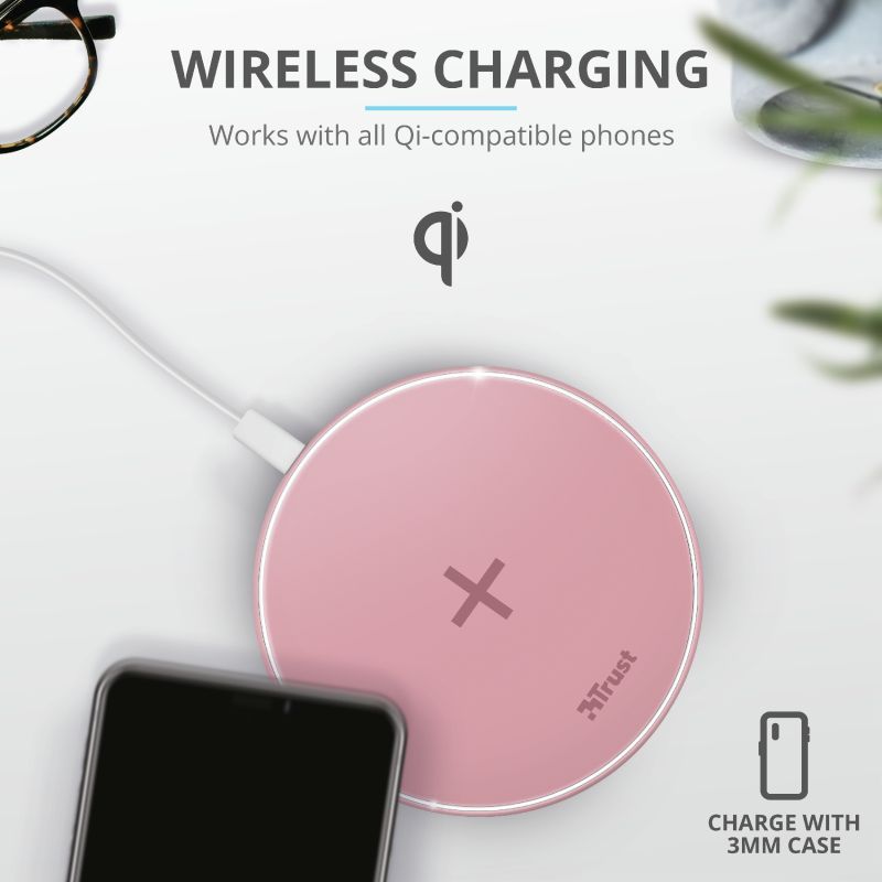 Trust Qylo Fast Wireless Charging Pad 7.5/10W Pink