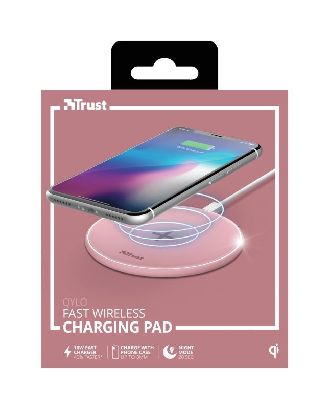 Trust Qylo Fast Wireless Charging Pad 7.5/10W Pink