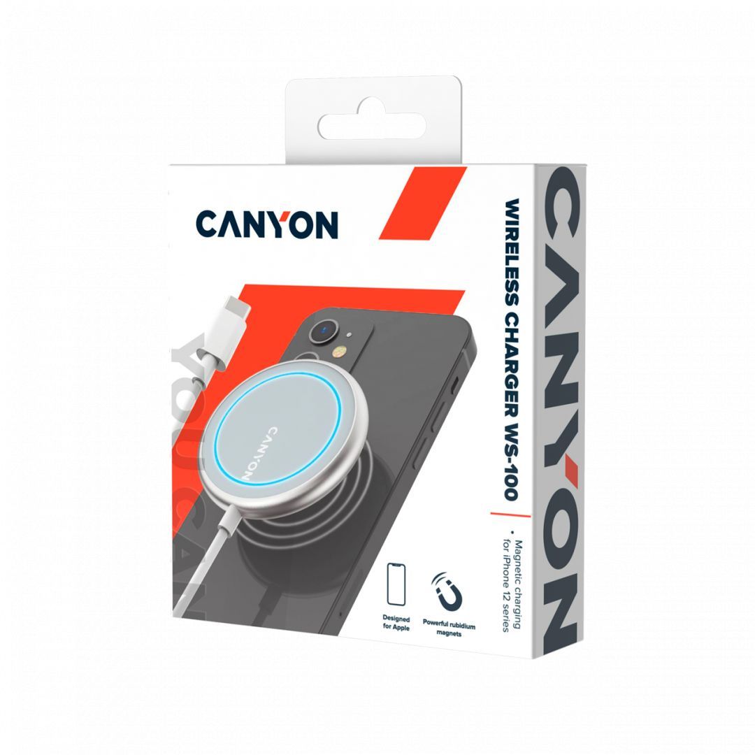 Canyon WS-100 Wireless charging station for iPhone Silver