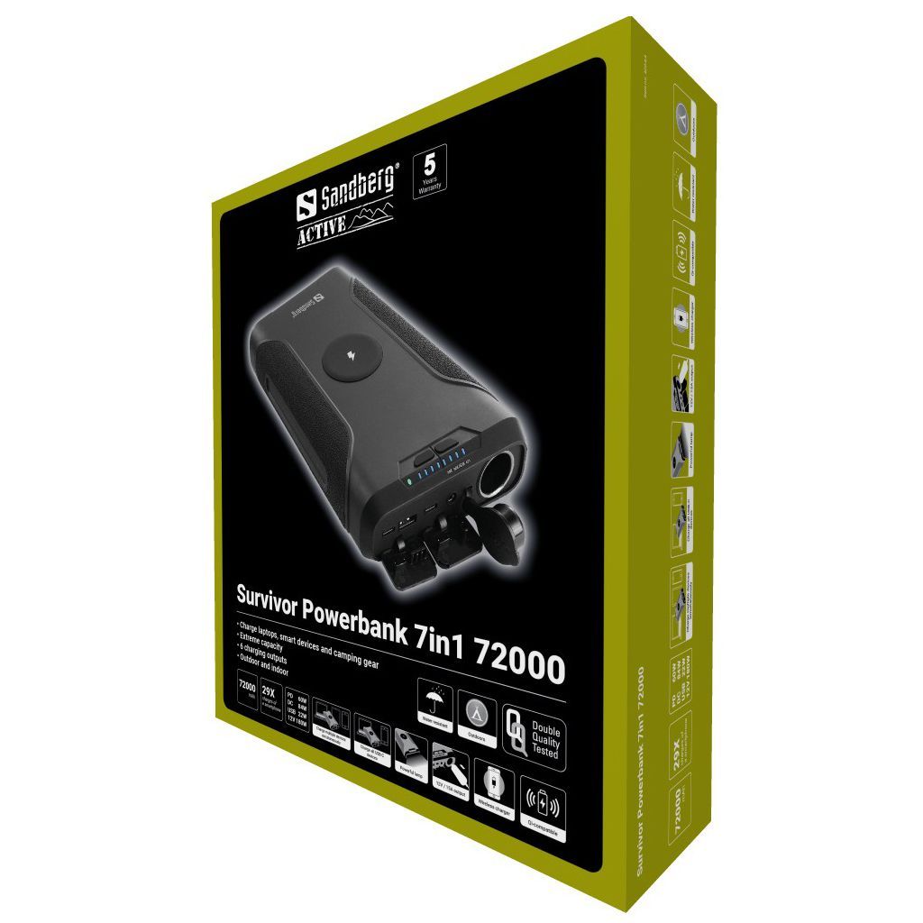 Sandberg Survivor 7in1 72000mAh PowerBank Black