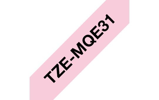 Brother TZe-MQE31 laminált P-touch szalag (12mm) Black on Pastel Pink - 4m
