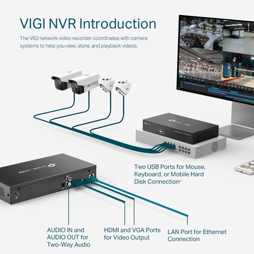 TP-Link VIGI NVR1008H VIGI 8 Channel Network Video Recorder