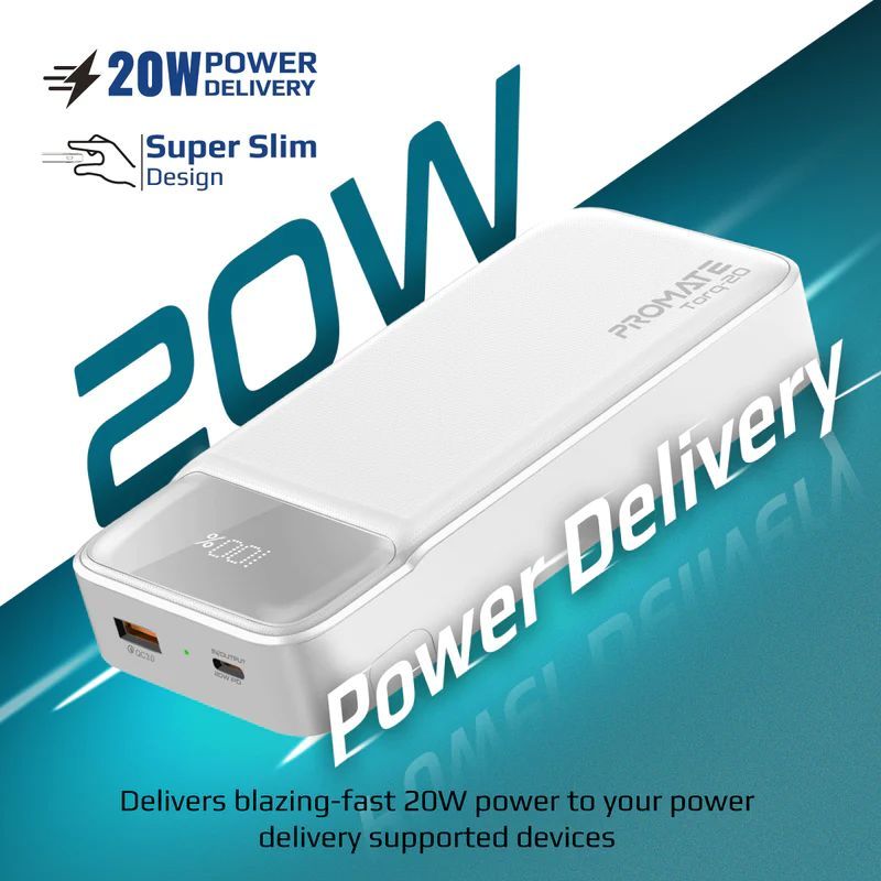 Promate Torq-20 20000mAh PowerBank White