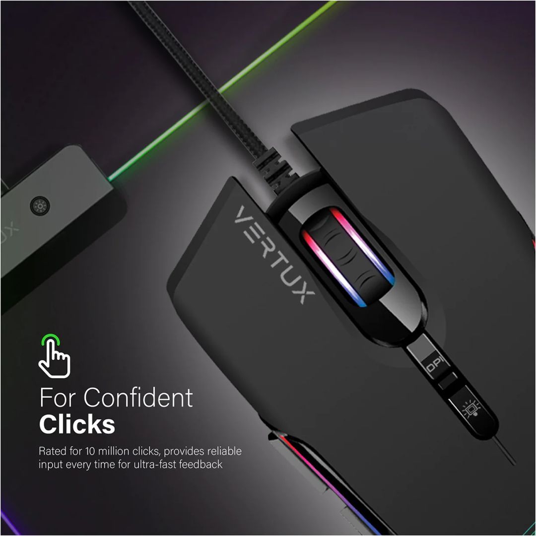 VERTUX Assaulter RGB Gaming Mouse Black
