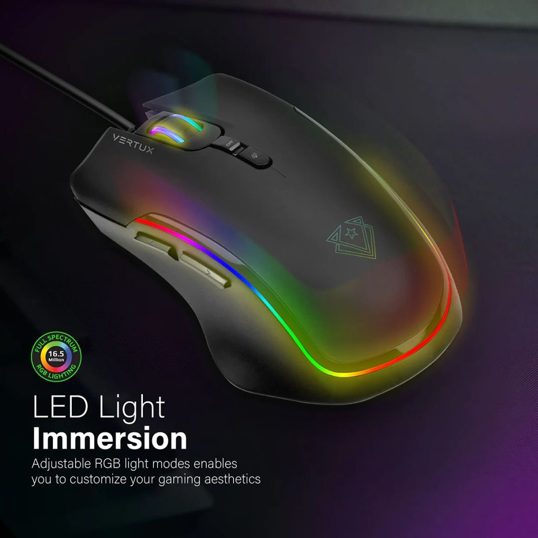 VERTUX Assaulter RGB Gaming Mouse Black