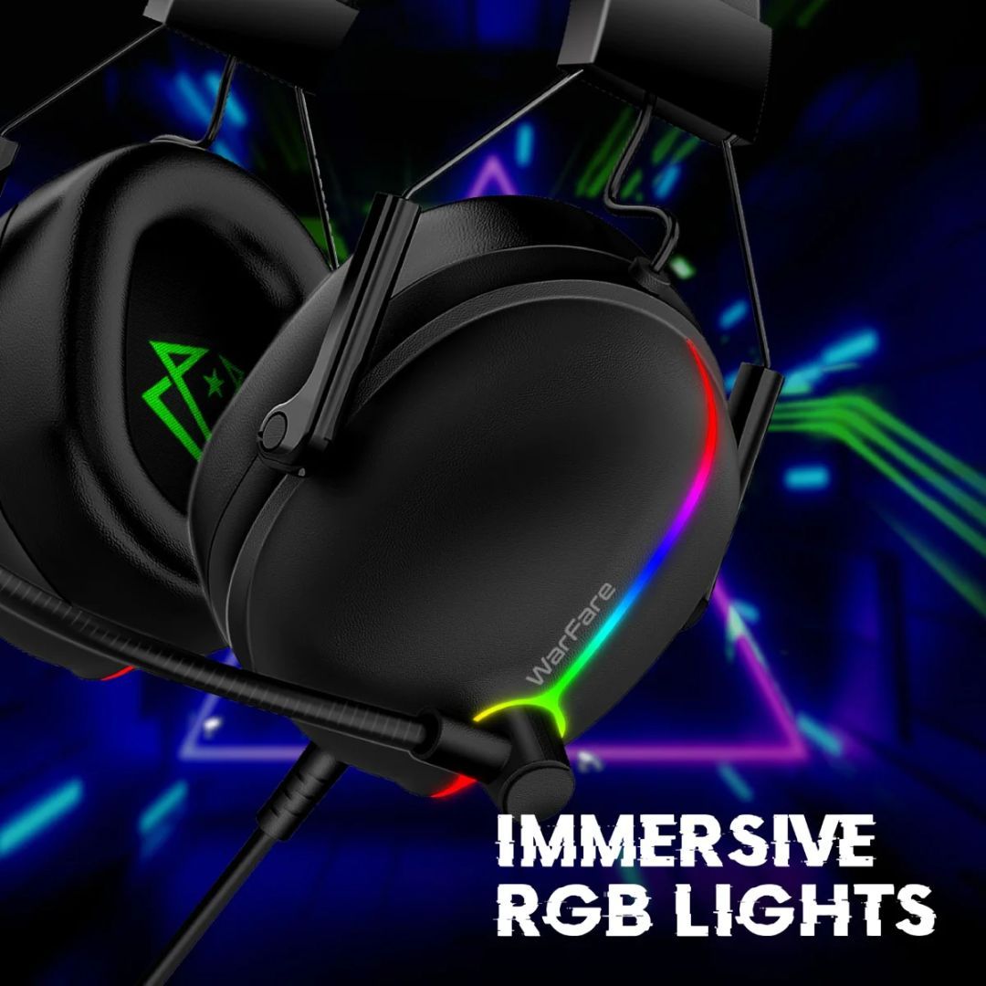 VERTUX Warfare RGB Gaming Headset Black