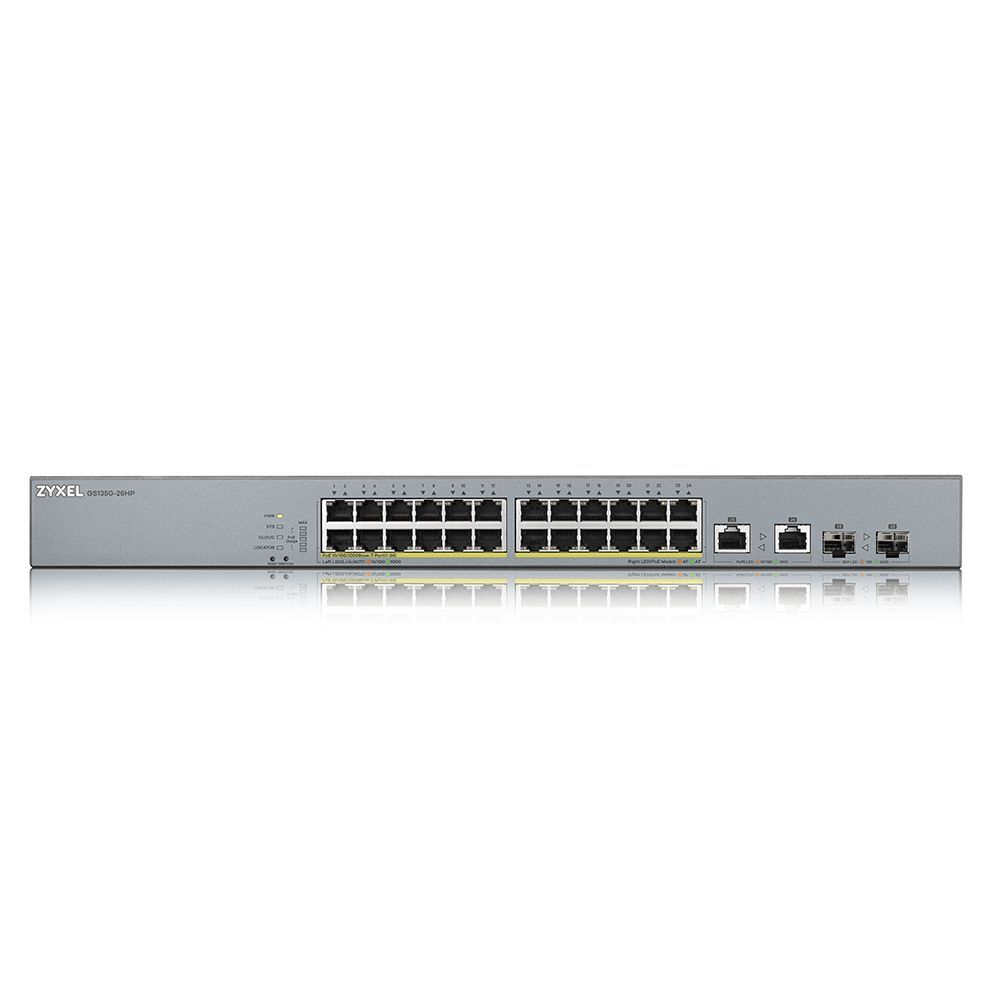 ZyXEL GS1350-26HP 24-port GbE Smart Managed PoE Switch with GbE Uplink