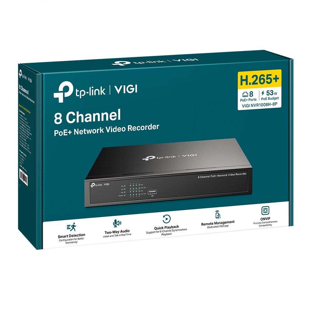 TP-Link VIGI NVR1008H-8P VIGI 8 Channel PoE+ Network Video Recorder