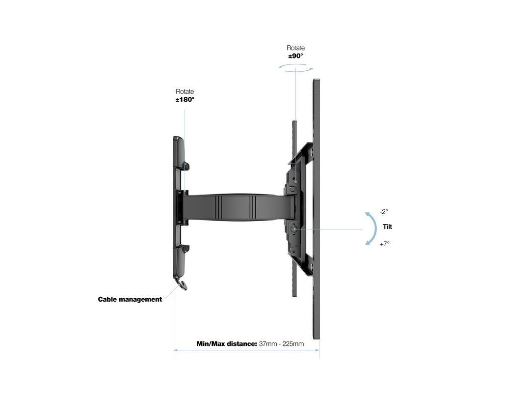 Multibrackets M VESA Flexarm Tilt & Turn II Black