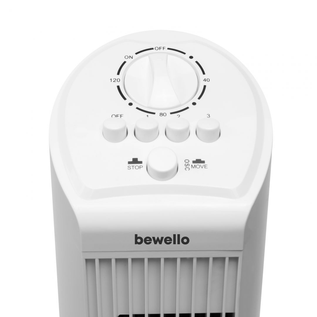 Bewello BW2053WH Oszlopventilátor 24cm 77cm magas White