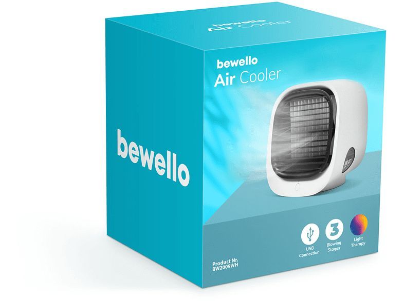 Bewello BW2009WH Hordozható mini léghűtő ventilátor USB White