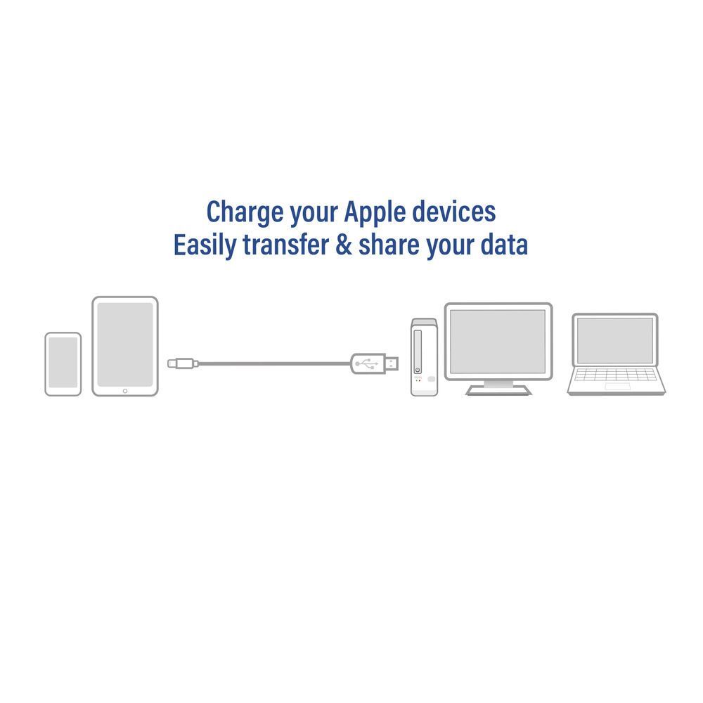 ACT AC3011 USB to Lightning charging/data cable 1m White