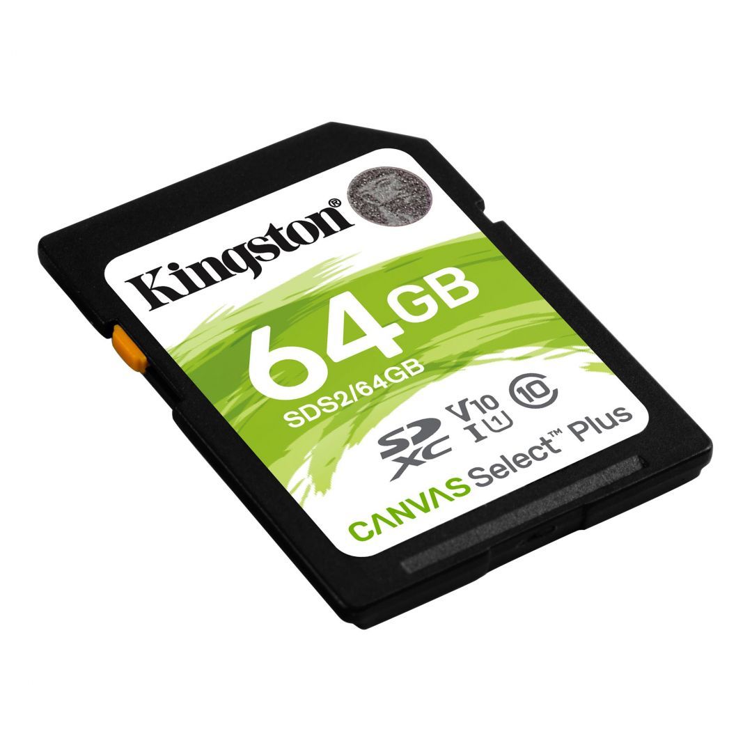 Kingston 64GB SDXC Canvas Select Plus Class 10 100R C10 UHS-I U1 V10